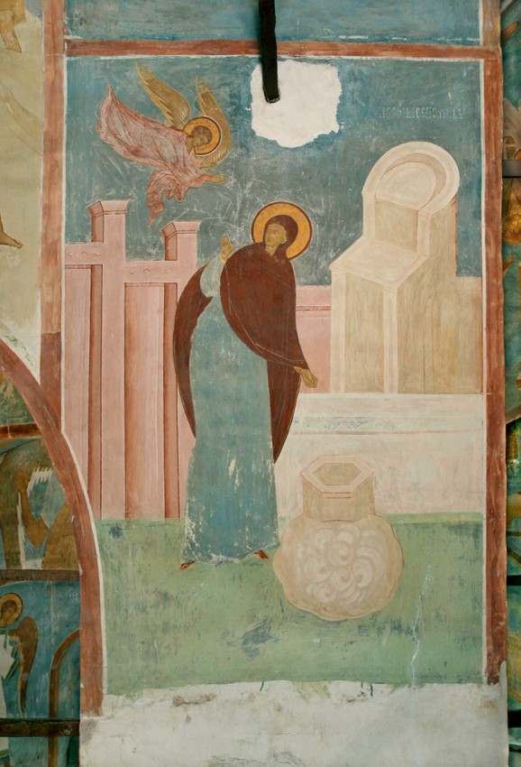 8-Благовещение у кладезя. Роспись собора Рождества Богоматери, 1502 год, Дионисий и сыновья
